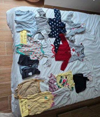 Tee shirt bodies gilet 17 vêtements 9 12 18 24 mois fille