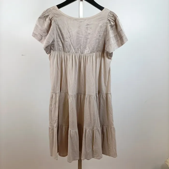 Robe courte en effet soie beige – Sandro – Taille 2 (M)A822 - photo numéro 5