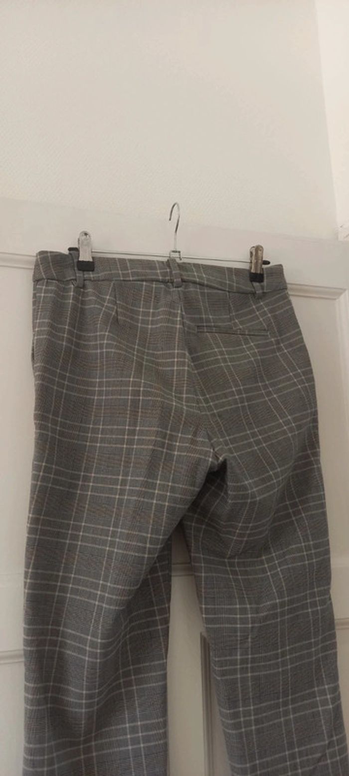 Pantalon droit à carreaux gris blanc noir H&M 38 - photo numéro 5
