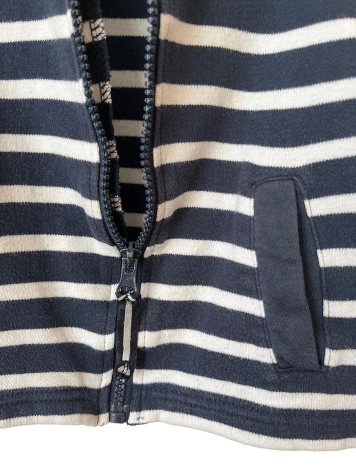 Sweat zippé à capuche marine rayé - Hublot 12 mois / 1 an - photo numéro 4