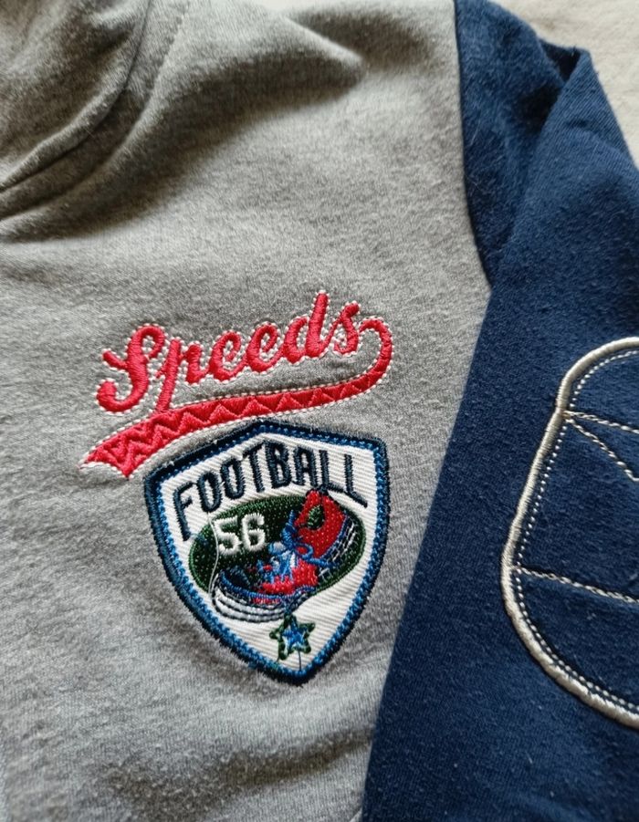 Veste zippée grise et bleue - photo numéro 3