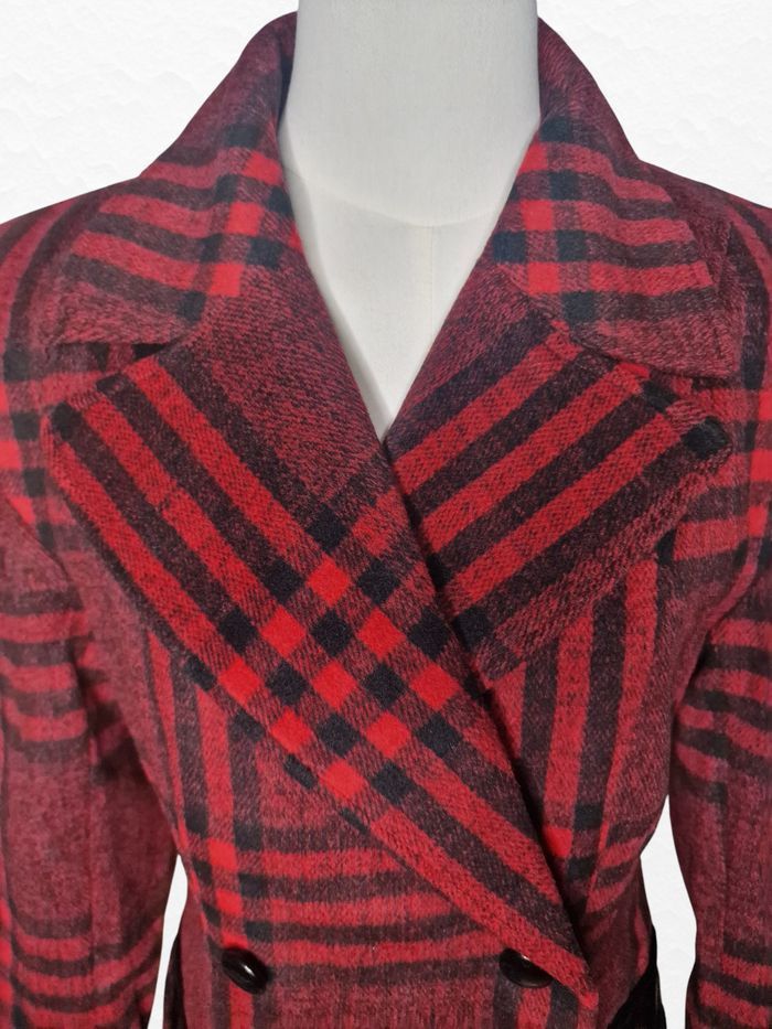 Manteau femme à carreaux rouge et noir Miss Selfridge Taille 36 - photo numéro 2