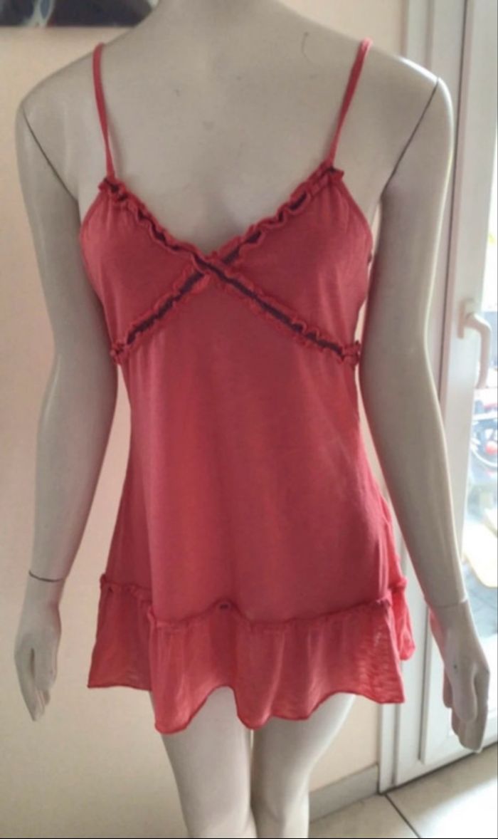 Débardeur femme corail taille L/XL – Fines bretelles – TBE