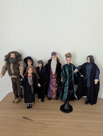 Lot de poupées harry Potter, hermione, Ron, Hagrid, Dumbledore, prof Mac Gonagall et Rogue