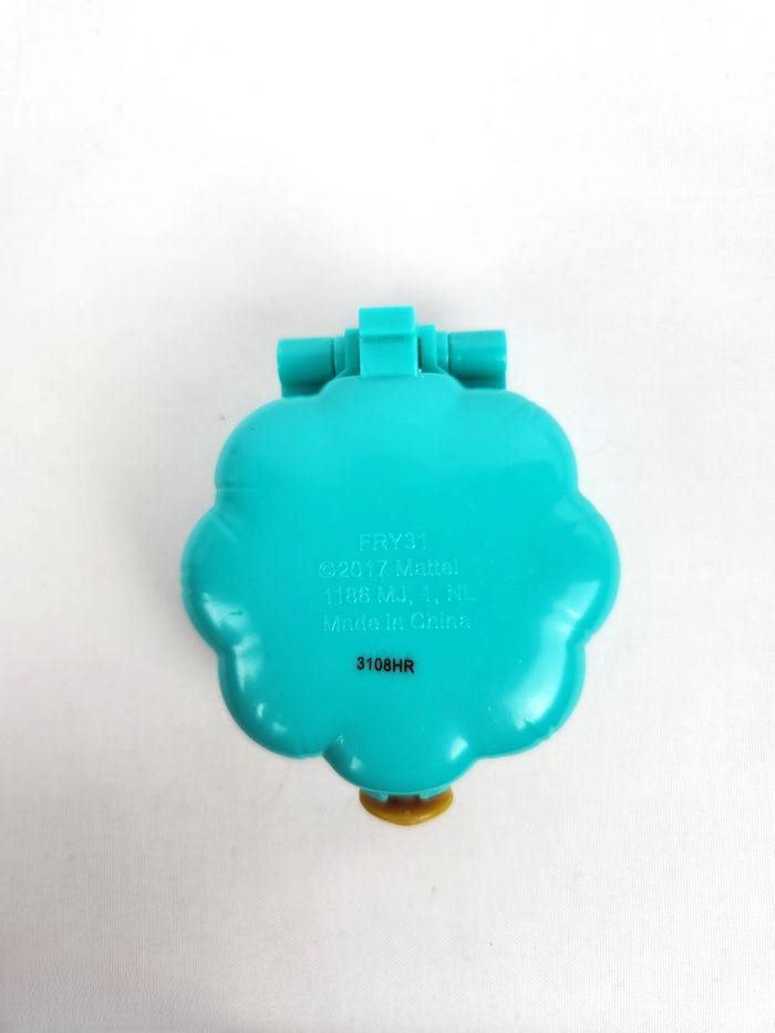 Polly Pocket Mini coffret compact bleu turquoise Cœur doré 2017 - photo numéro 3