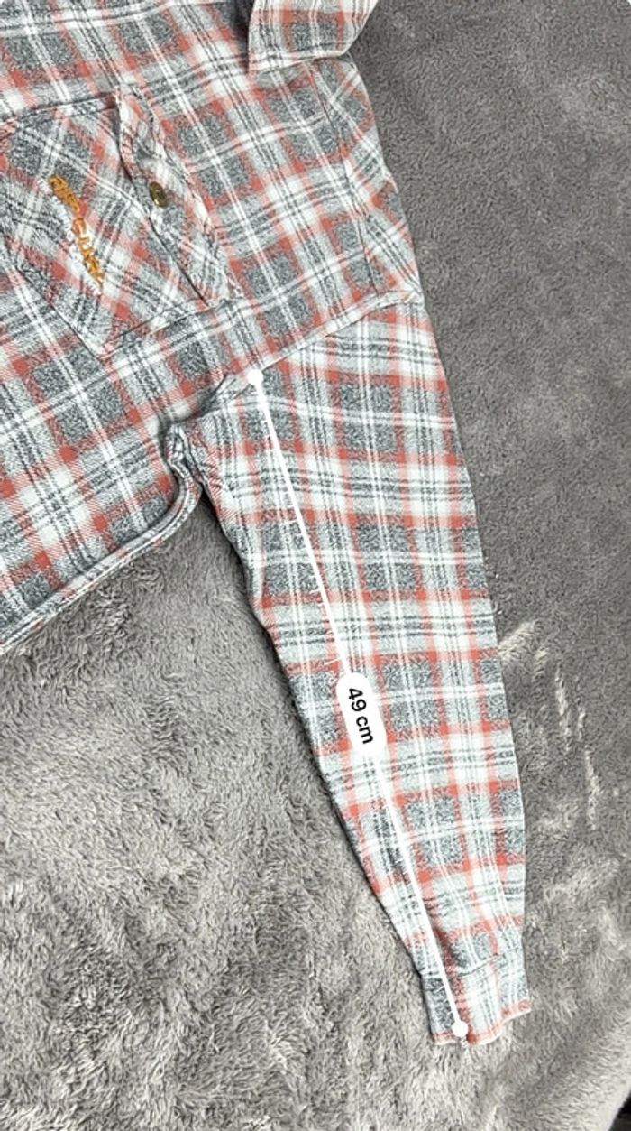 Chemise à Carreaux Rip Curl Grise et Orange Taille M - photo numéro 6