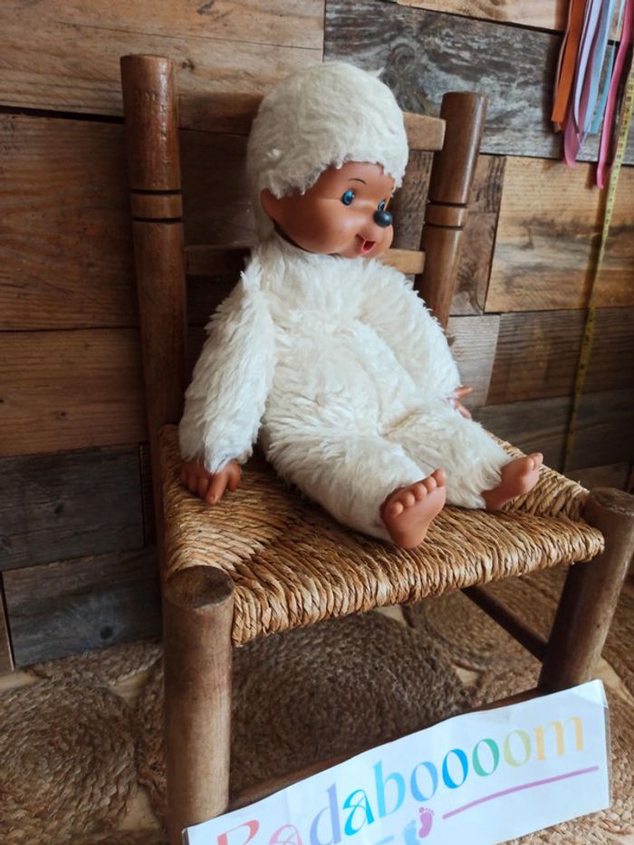 Peluche singe tiemi kiki blanc tbe vintage - photo numéro 3