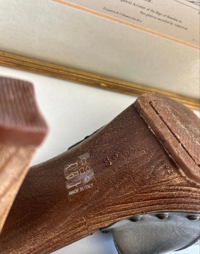 Talon sabot bleu Les Tropeziennes vintage - photo numéro 7