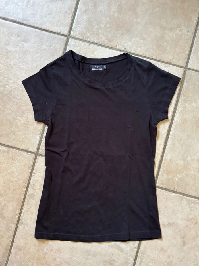 TEE shirt noir à strass 10 ans neuf