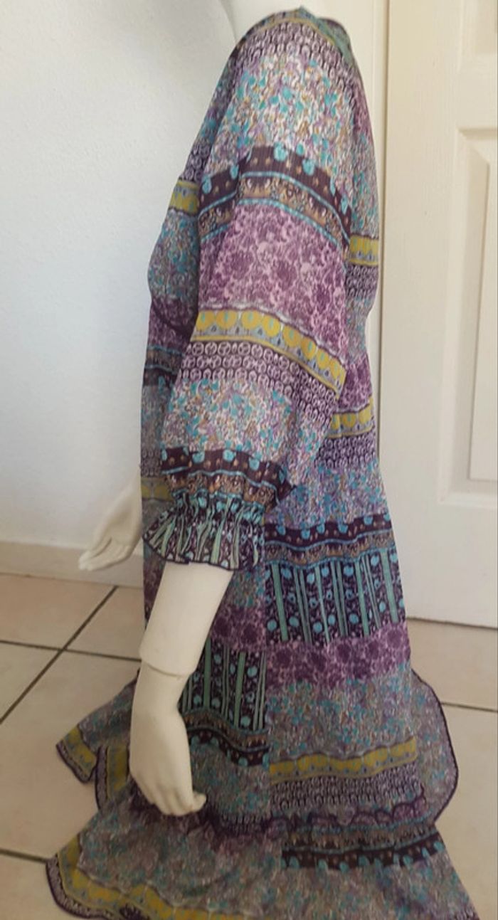 Robe bohème fleurie en voile doublée - photo numéro 6