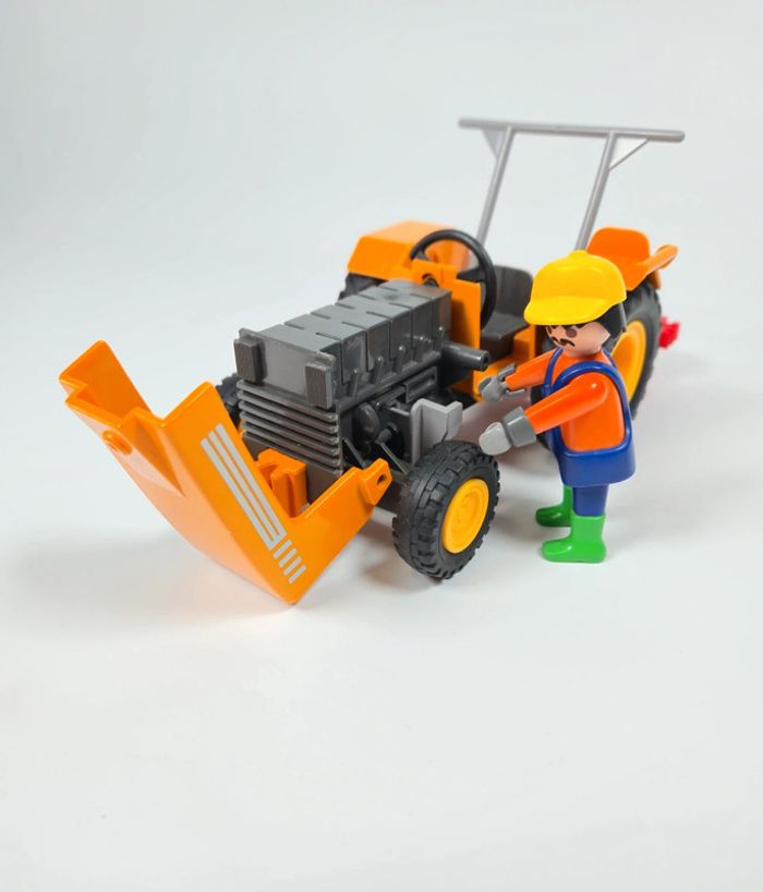Playmobil Tracteur tondeuse orange et rouge - photo numéro 7
