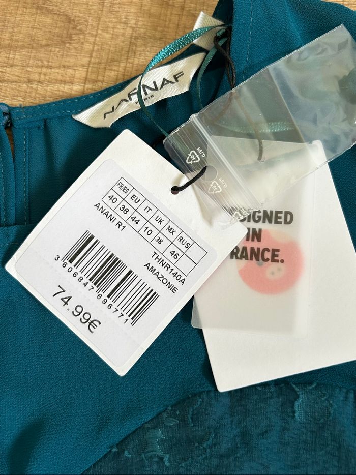 Robe bleue canard neuve à manches longues Naf Naf taille 40 (valeur 75€) - photo numéro 9