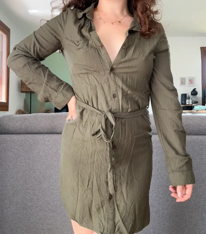 Robe chemise verte