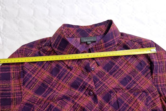 Chemisier Fluide Carreaux Violet/Prune Kiabi – Taille 48 - photo numéro 6