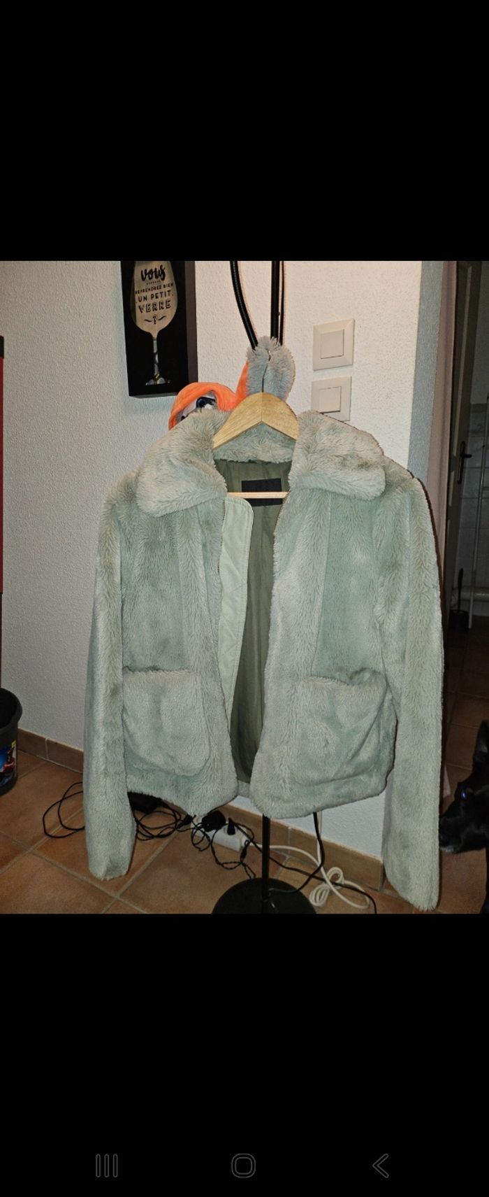 Manteau en fourure vert