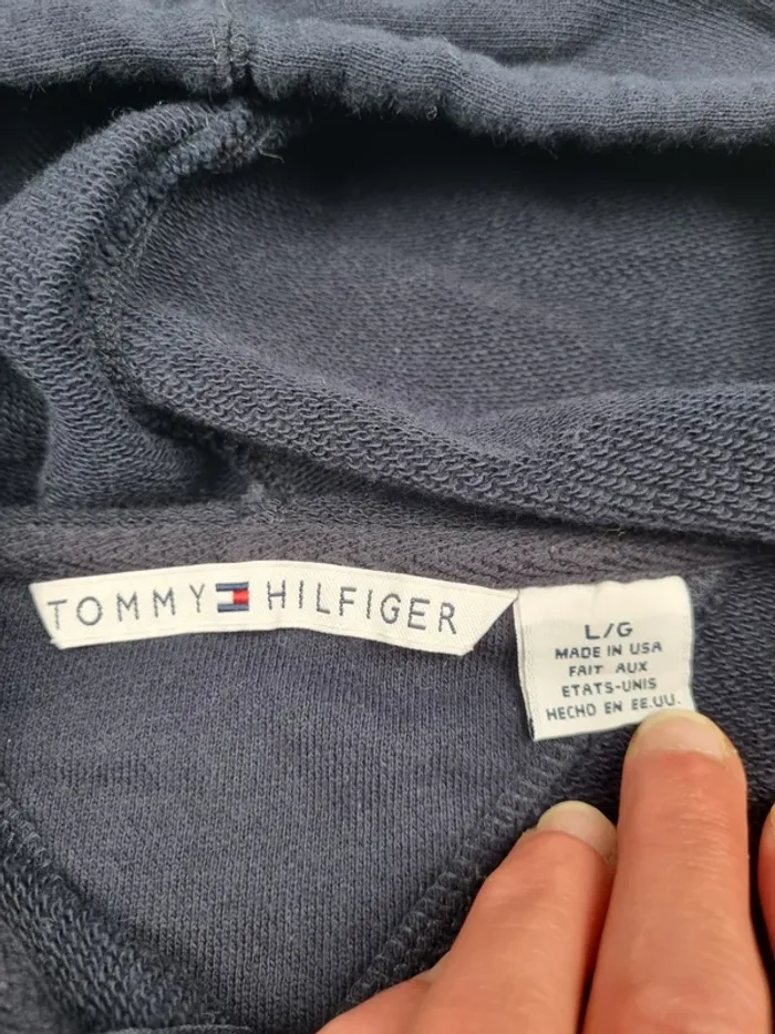 Veste zippée Tommy Hilfiger bleu marine, L Hommes (mesures en photos) - photo numéro 9