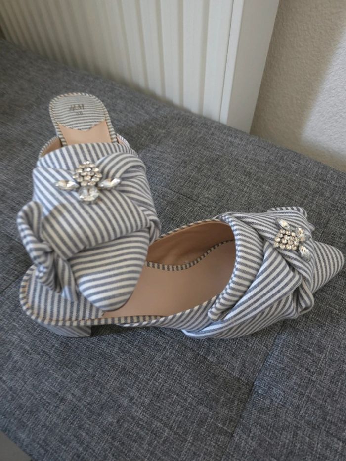 Sandales/mule détails noué et strass neufs - photo numéro 2