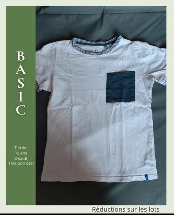 ☀️ T-shirt Blanc à Poche – Okaïdi ☀️