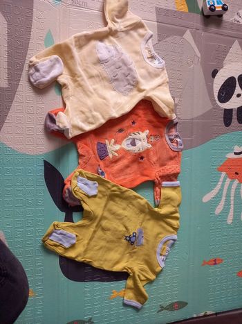 Lot de 3 pyjamas hiver naissance 50cm