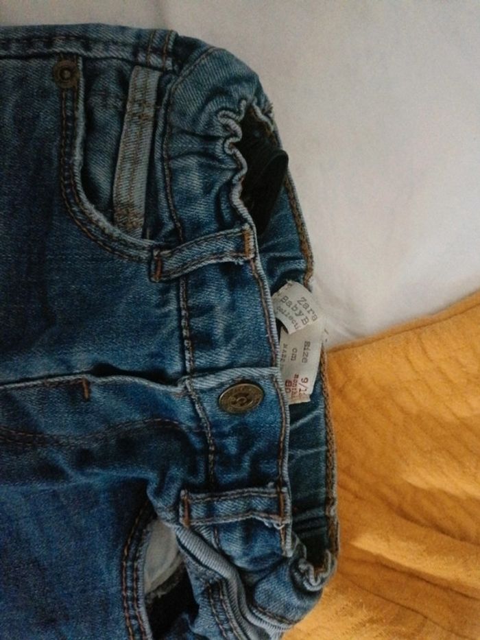 Ensemble jean pull 9 12 mois jaune moutarde et couleur jean - photo numéro 3