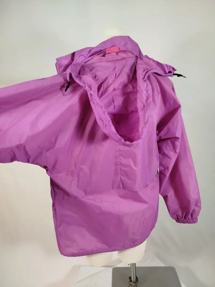 Kway vintage rose / violet - color bloc / coupe-vent imperméable vintage A257 - photo numéro 7