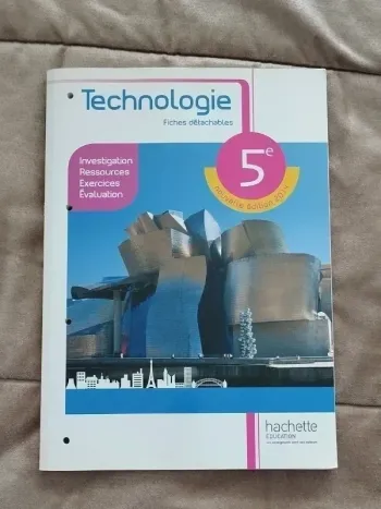 Livre technologie fiches détachables pour classe de 5e