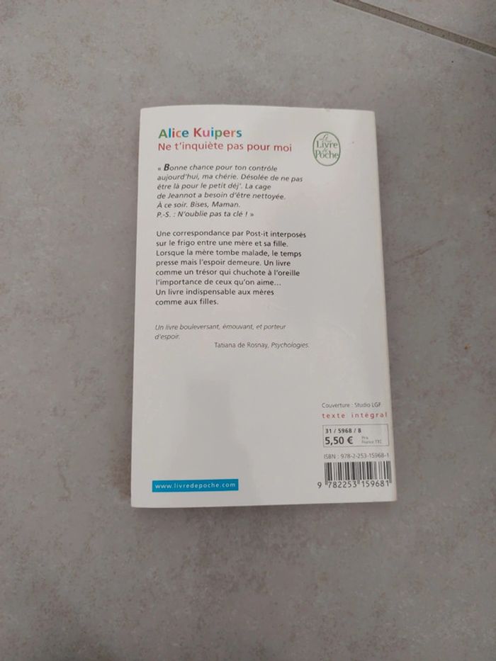 Roman de poche Ne t'inquiète pas pour moi de Alice Kuipers - photo numéro 3