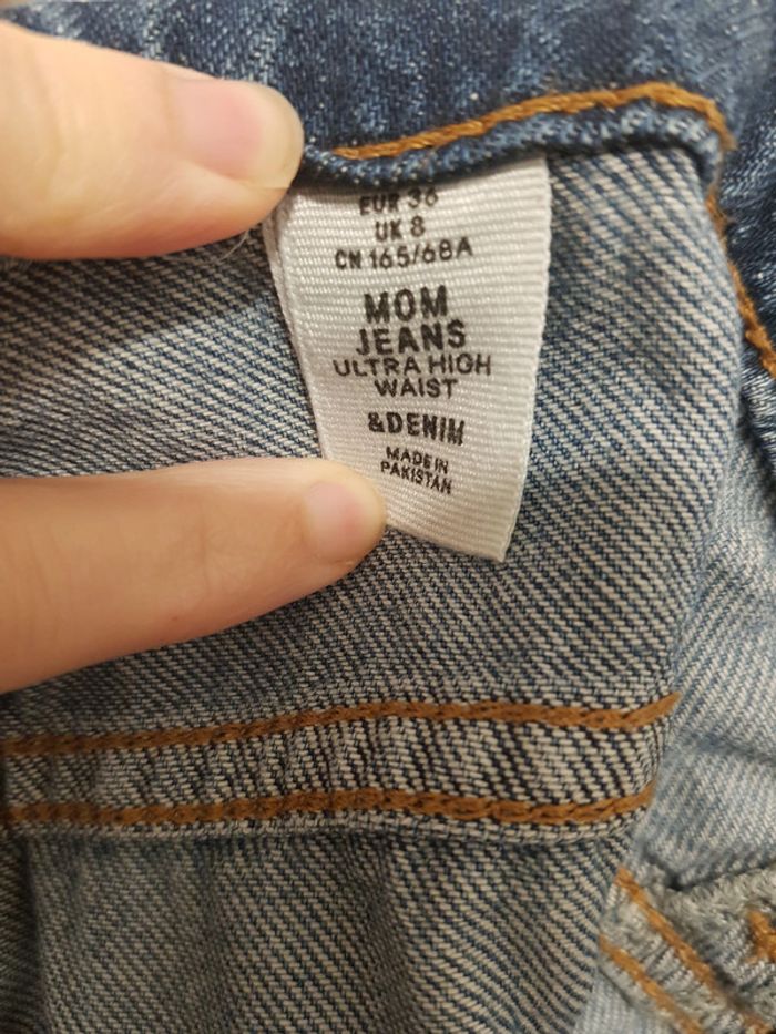 Jean mom taille haute bleu - photo numéro 4