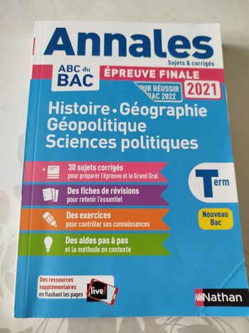 Annales du bec histoire-géographie géopolitique sciences politiques terminale spécialité