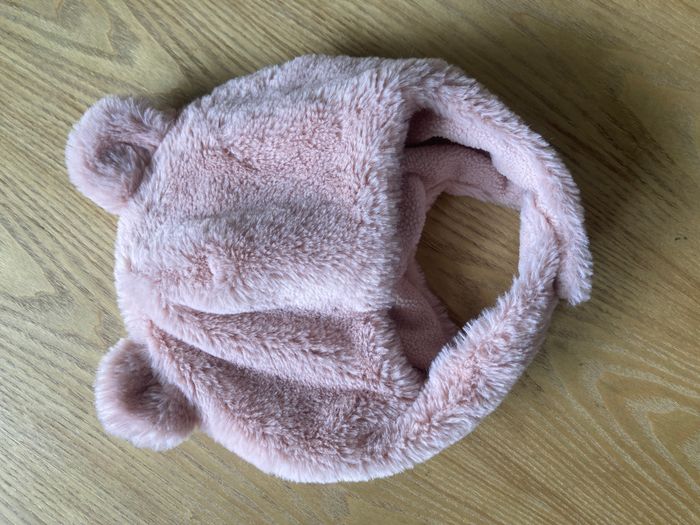 Bonnet en sherpa avec oreilles d'ourson bébé 12/18 mois