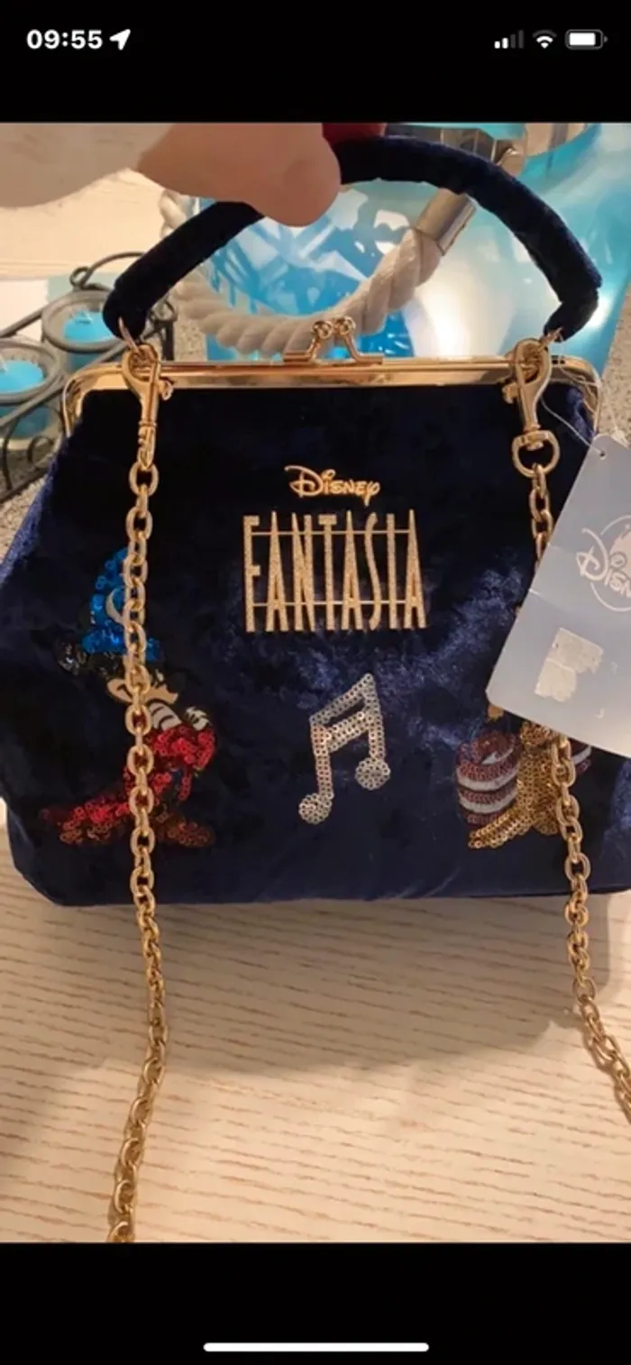 superbe sac bandoulière Disney Fantasia en velours neuf - photo numéro 2
