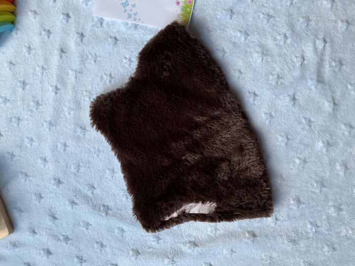 gilet sans manches en fourrure marron intérieur blanc et rose 3 mois boite à malices - photo numéro 8