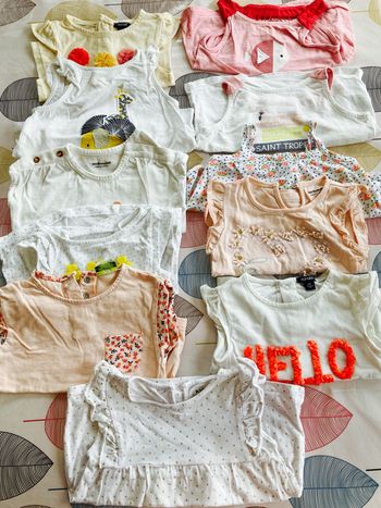 Tee shirt forme débardeur bébé fille 6 mois