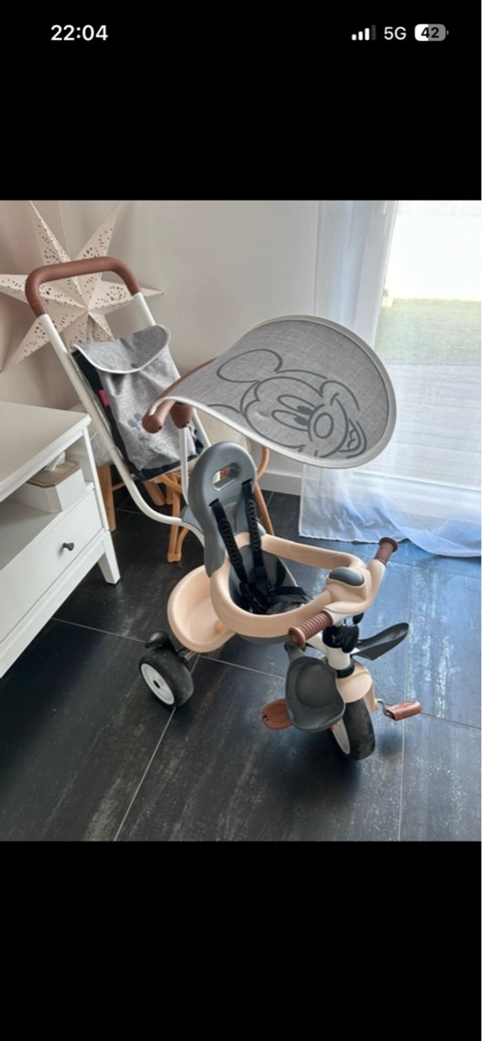 Smoby - Tricycle Mickey évolutif enfant - 3 roues