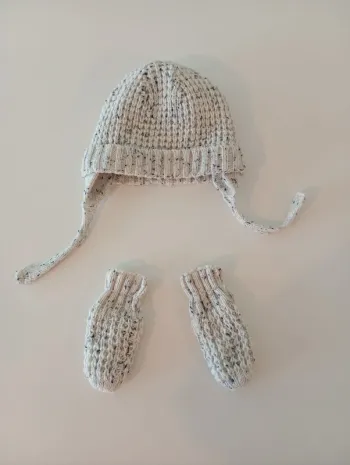 Bonnet et moufles en coton Kiabi 12 mois