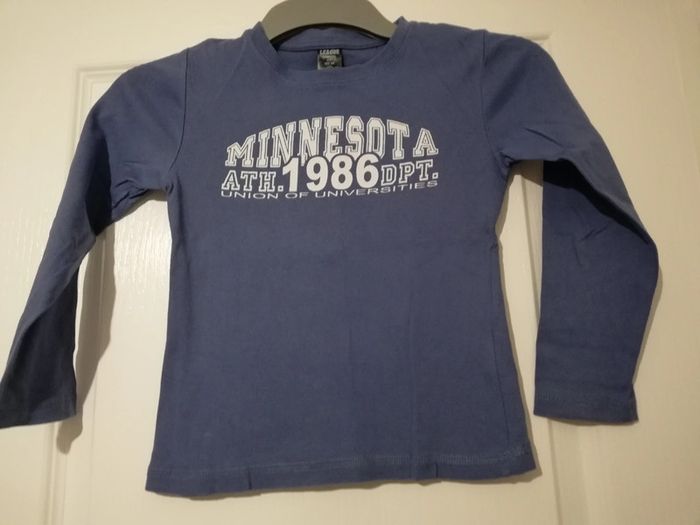 Tee-shirt manches longues bleu 8 ans - photo numéro 2