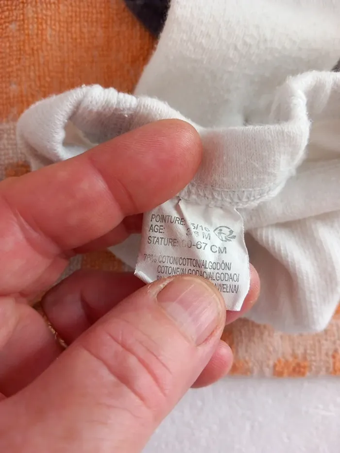 🚼collant blanc gris 6mois  Kiabi - photo numéro 4