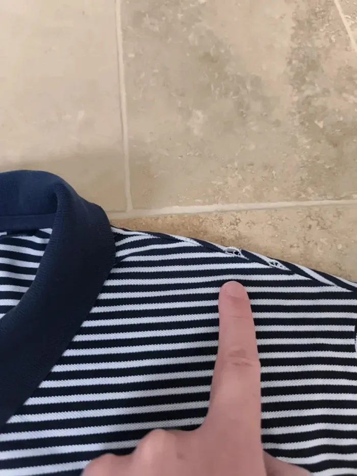 Polo Ralph Lauren Golf homme taille XL marinière rayures fines logo blanc - photo numéro 6
