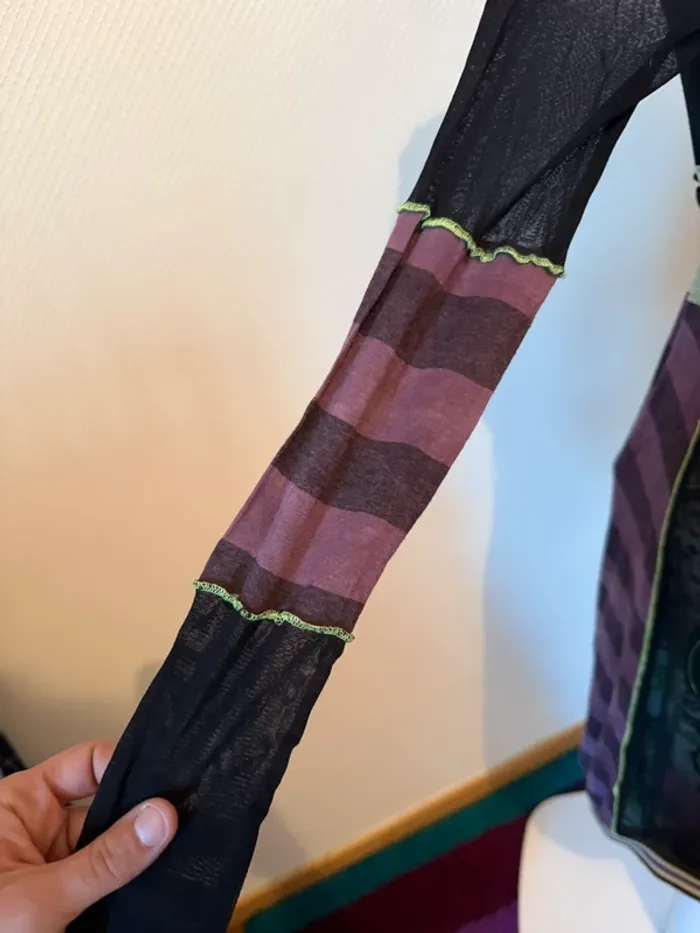 Robe en très bon état taille 38 noir et violet le monde est à vous - photo numéro 5