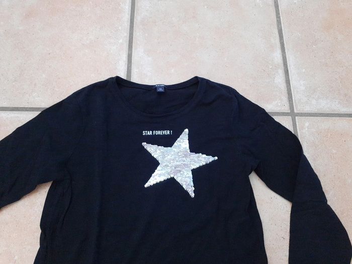 Haut noir manches longues a sequins - photo numéro 3