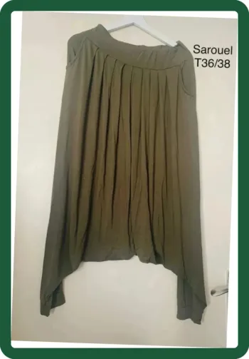 Sarouel été fluide fait main T/36-38