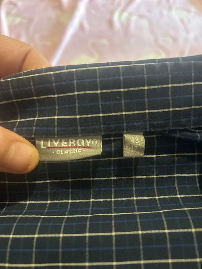 Chemise bleue à carreaux livergy - photo numéro 3