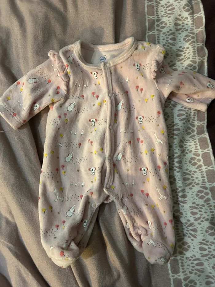 Pyjama bébé fille 1 mois, rose, koala, animaux, mots d’enfants