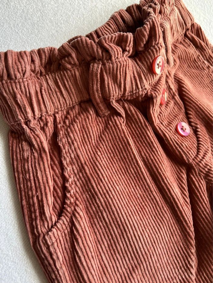 Pantalon velours vieux rose fille 3 ans - photo numéro 3