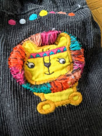 Joli pantalon large sarouel bébé gris taupe lion mixte 9 mois 71 cm DPAM