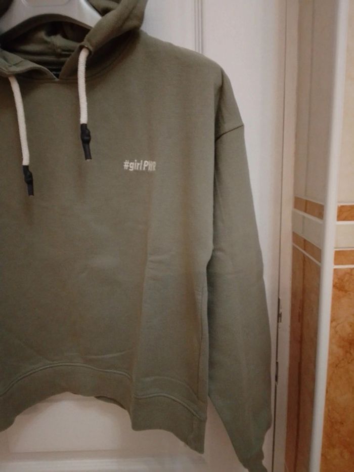 Sweat à capuche vert olive "girl PWR" T.S/36- Fashion Prívate Company - photo numéro 9