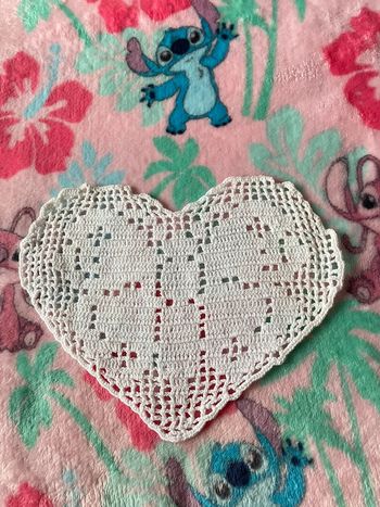 Napperon cœur blanc