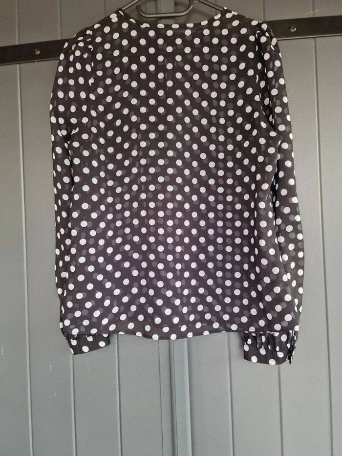 Blouse transparente noir a pois - photo numéro 7