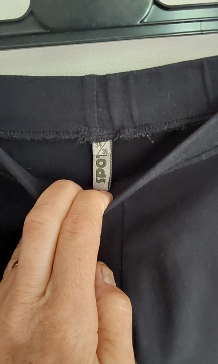 Pantalon caleçon leggings court noir et dentelle T 34/36 - photo numéro 5