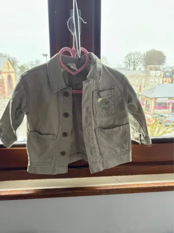 Veste en jean kaki bébé fille taille 6/9mois